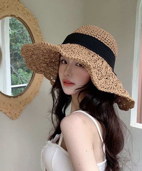 「Riff」 ストローハット FREE ブラウン レディース_画像6