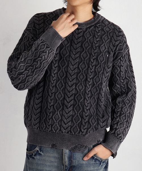 WESTSEA（ウエストシー） セーター ニット 5G ストーンウォッシュ