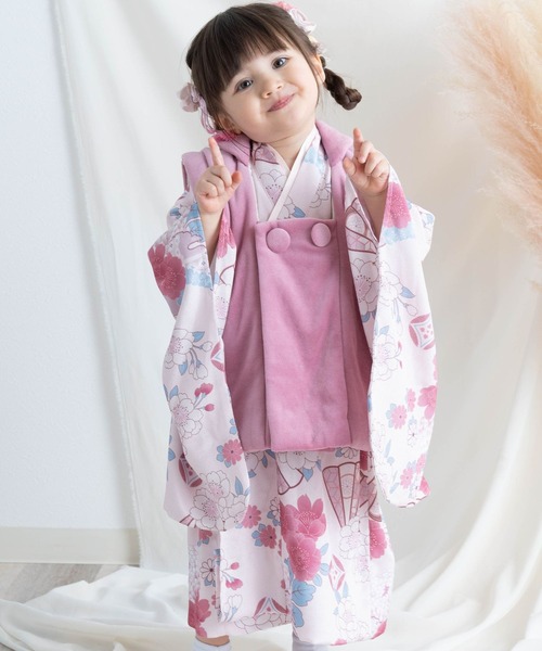 着物 七五三 着物+被布セット 3歳 女の子　「被布選べる2タイプ」 キッズ 子供 女の子