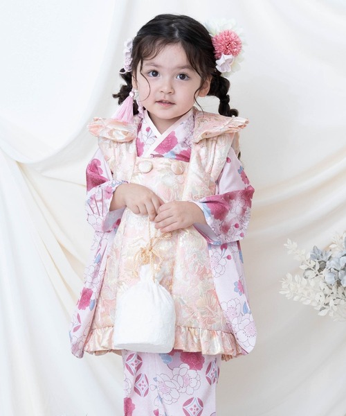 着物 七五三 着物+被布セット 3歳 女の子　「被布選べる2タイプ」 キッズ 子供 女の子