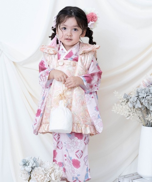 着物 七五三 着物+被布セット 3歳 女の子　「被布選べる2タイプ」 キッズ 子供 女の子