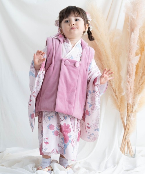 着物 七五三 着物+被布セット 3歳 女の子　「被布選べる2タイプ」 キッズ 子供 女の子