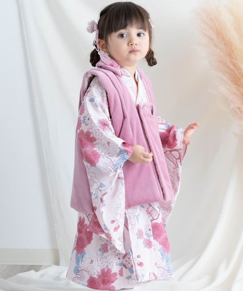 着物 七五三 着物+被布セット 3歳 女の子　「被布選べる2タイプ」 キッズ 子供 女の子