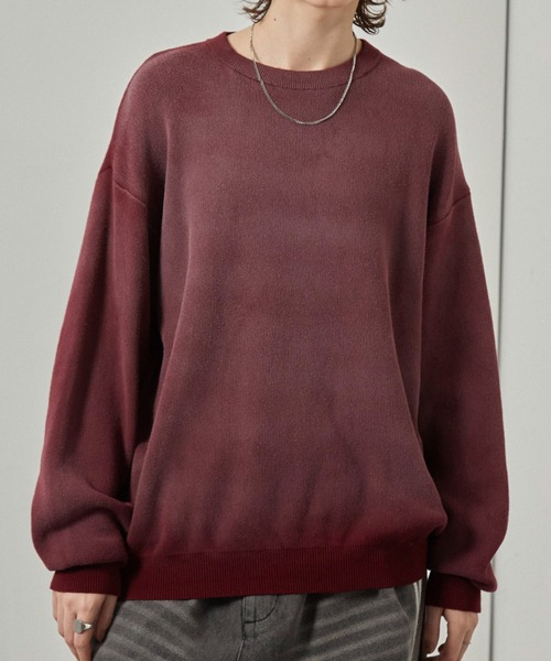 セーター ニット 「Alfred Alex」ヴィンテージ加工ラバースプレー