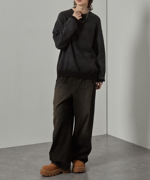 セーター ニット 「Alfred Alex」ヴィンテージ加工ラバースプレーグラデーションプルオーバーニット メンズ レディース | ブランド登録なし | 06