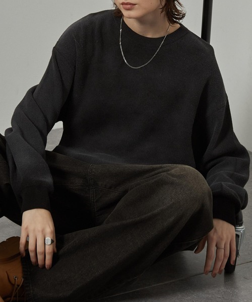 セーター ニット 「Alfred Alex」ヴィンテージ加工ラバースプレーグラデーションプルオーバーニット メンズ レディース | ブランド登録なし | 12