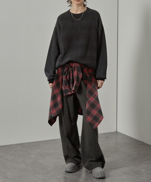 セーター ニット 「Alfred Alex」ヴィンテージ加工ラバースプレーグラデーションプルオーバーニット メンズ レディース | ブランド登録なし | 16