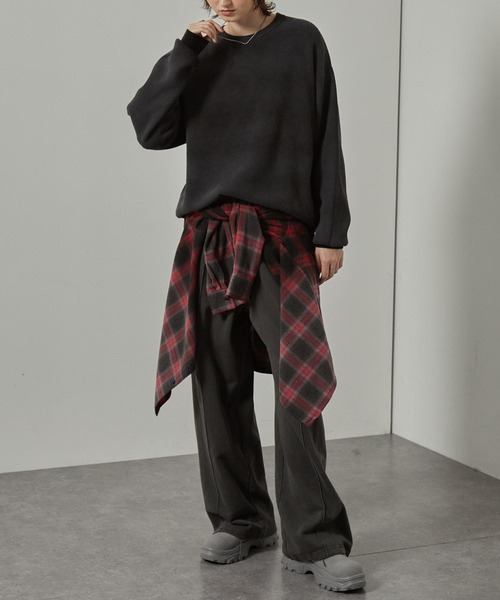 セーター ニット 「Alfred Alex」ヴィンテージ加工ラバースプレーグラデーションプルオーバーニット メンズ レディース | ブランド登録なし | 17