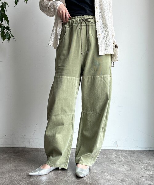 DouDou（ドゥドゥ） パンツ ガーメントダイ切替パンツ レディース