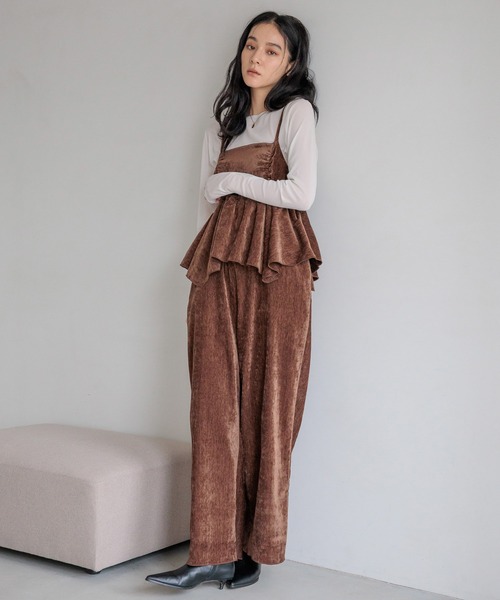 LOWRYS FARM（ローリーズファーム） サロペット オーバーオール ベロア