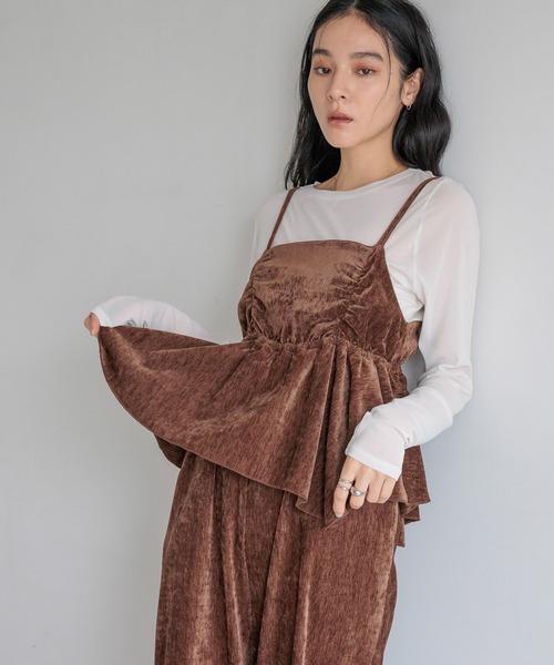 LOWRYS FARM（ローリーズファーム） サロペット オーバーオール ベロア