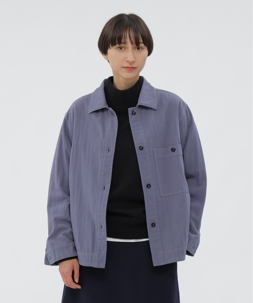 MHL.（エムエイチエル） ブラウス シャツ GARMENT DYE PLATED ORGANIC