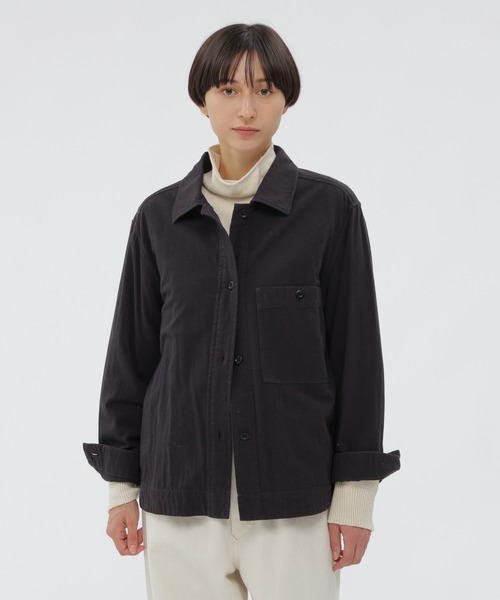 MHL.（エムエイチエル） ブラウス シャツ GARMENT DYE PLATED ORGANIC