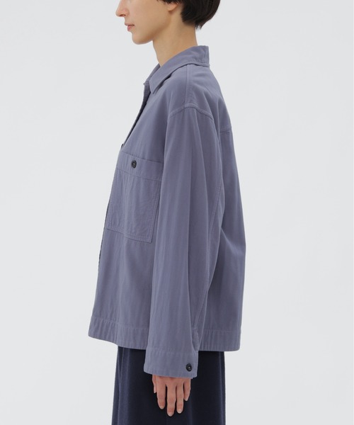 MHL.（エムエイチエル） ブラウス シャツ GARMENT DYE PLATED ORGANIC