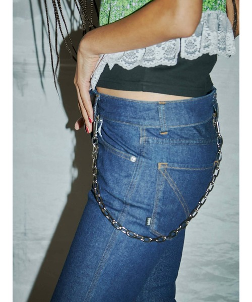 「PAMEO POSE」 デニムパンツ SMALL インディゴブルー レディース_画像3