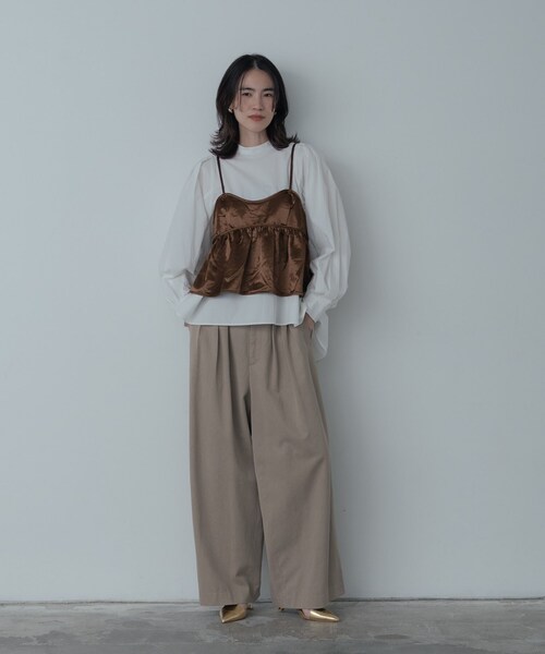 INDIVI GALLEST ブラウス シャツ タイプライターボリュームスリーブ 