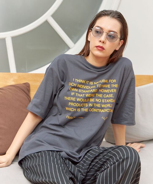 「FFEIN」 半袖Tシャツ MEDIUM ネイビー メンズ_画像6