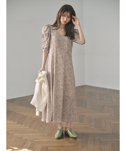 「LILY BROWN」 半袖ワンピース 1 グレー レディース_画像4