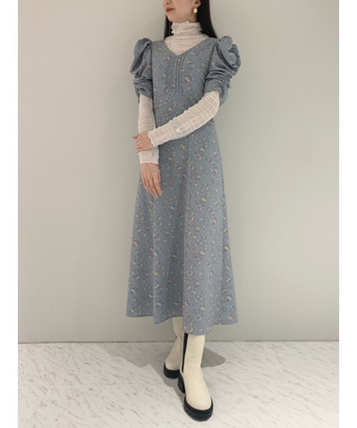 「LILY BROWN」 半袖ワンピース 1 グレー レディース_画像7