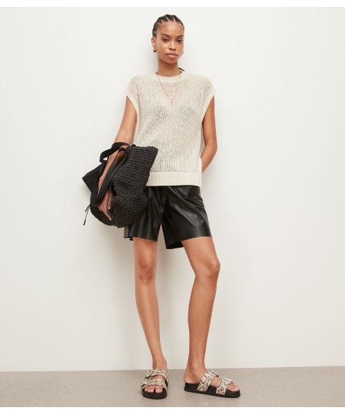 「ALLSAINTS」 半袖ニット X-SMALL ホワイト レディース_画像5