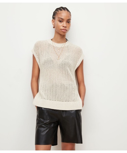 「ALLSAINTS」 半袖ニット X-SMALL ホワイト レディース_画像8
