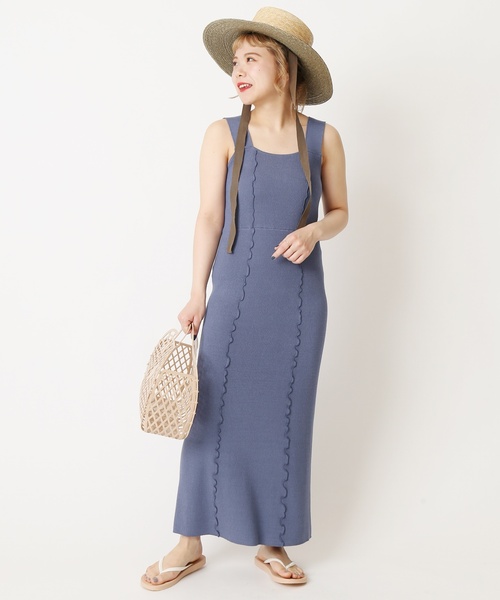 「U by SPICK&SPAN」 ノースリーブワンピース 36 オレンジ レディース_画像8