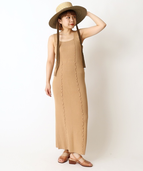 「U by SPICK&SPAN」 ノースリーブワンピース 36 オレンジ レディース_画像9