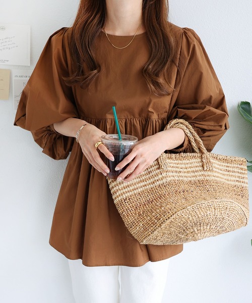 「andme」 「alma design」7分袖ブラウス M ブラック レディース_画像7