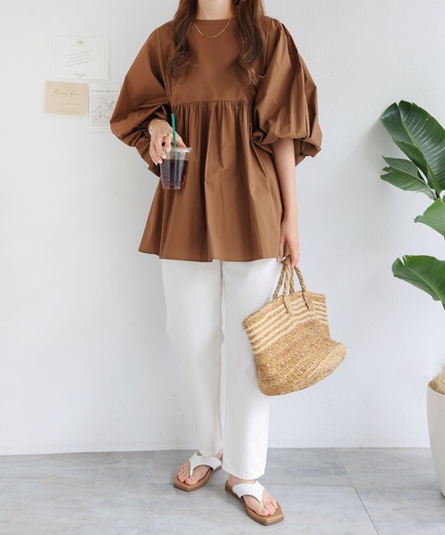 「andme」 「alma design」7分袖ブラウス M ブラック レディース_画像8