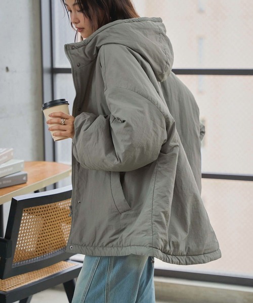 オープンエース フード付きジャケット グレー CANADA GOOSE (カナダグース) キルティング ヒップレングス ダウン