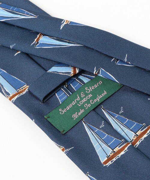 Seaward＆stearn ネクタイ Seaward ＆ Stearn / シルク ヨット柄