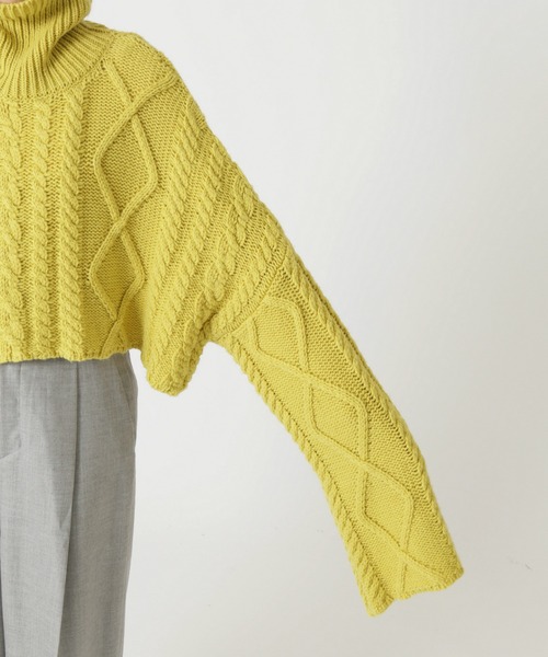 ELIN（エリン） タートルネックニット FREE イエロー レディース