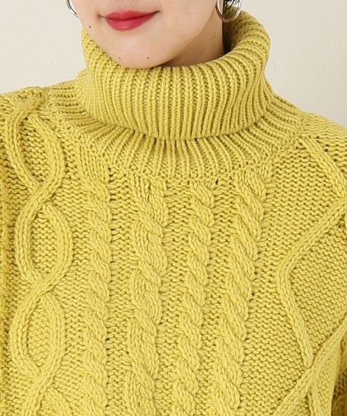 ELIN（エリン） タートルネックニット FREE イエロー レディース