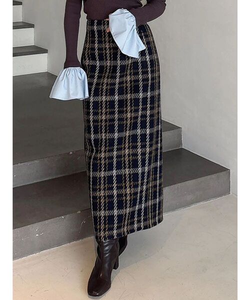 MERCURYDUO（マーキュリーデュオ） スカート チェックツィードタイト