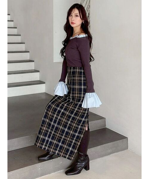 MERCURYDUO（マーキュリーデュオ） スカート チェックツィードタイト