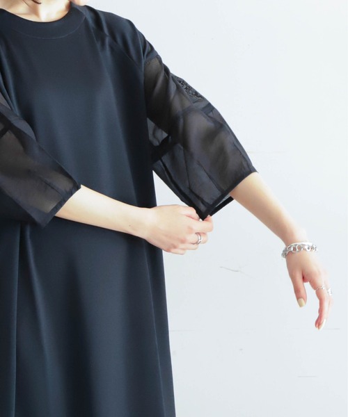 「NOMBRE IMPAIR」 7分袖ワンピース FREE ネイビー レディース_画像7