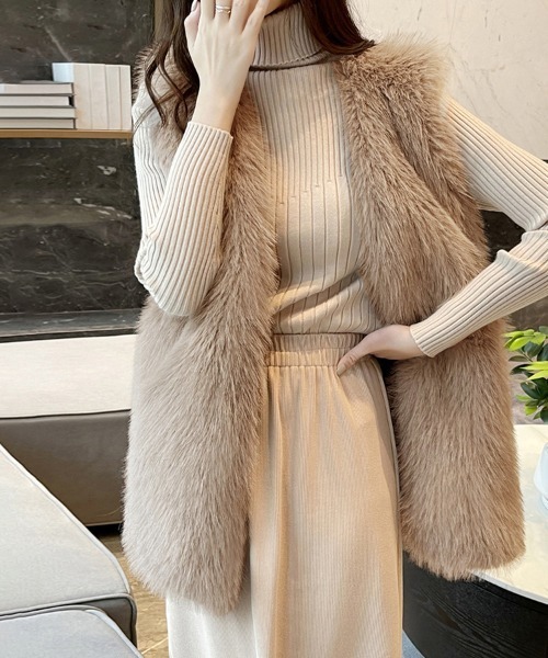 ベスト ジレ フェイクファーベスト レディース : ZOZOTOWN Yahoo!店