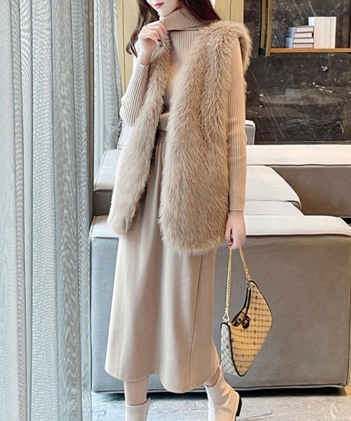 ベスト ジレ フェイクファーベスト レディース : ZOZOTOWN Yahoo!店