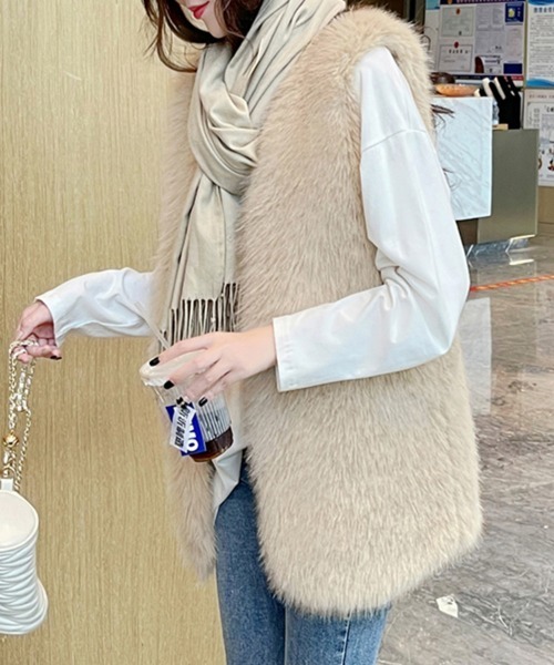 ベスト ジレ フェイクファーベスト レディース : ZOZOTOWN Yahoo!店