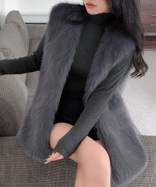 ベスト ジレ フェイクファーベスト レディース : ZOZOTOWN Yahoo!店