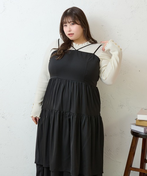 Louiosy（ルオシー） ワンピース 「大きいサイズ」2段フリルティアード