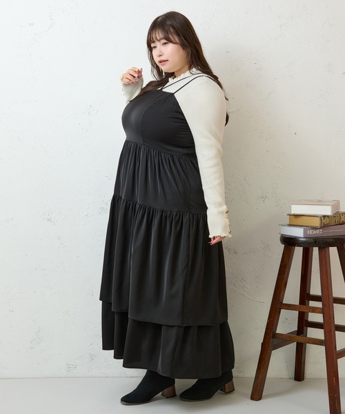 Louiosy（ルオシー） ワンピース 「大きいサイズ」2段フリルティアード