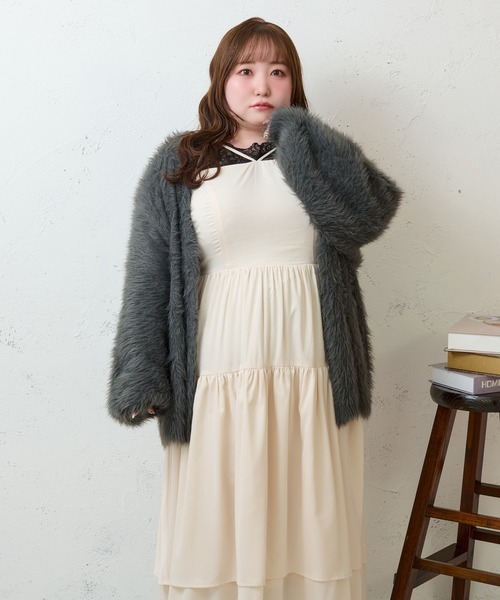 Louiosy（ルオシー） ワンピース 「大きいサイズ」2段フリルティアード