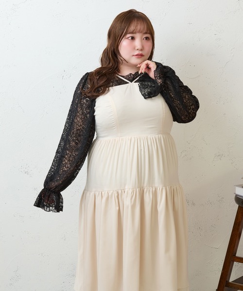 Louiosy（ルオシー） ワンピース 「大きいサイズ」2段フリルティアード