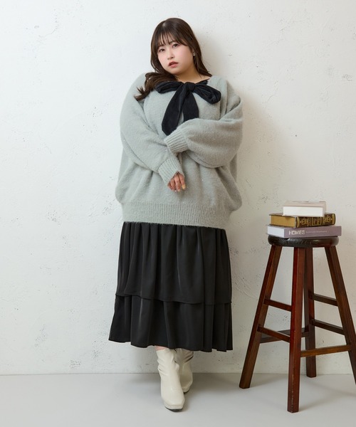 Louiosy（ルオシー） ワンピース 「大きいサイズ」2段フリルティアード