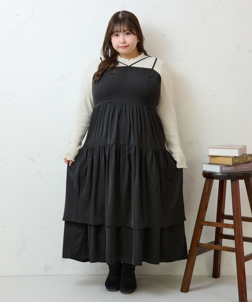 Louiosy（ルオシー） ワンピース 「大きいサイズ」2段フリルティアード