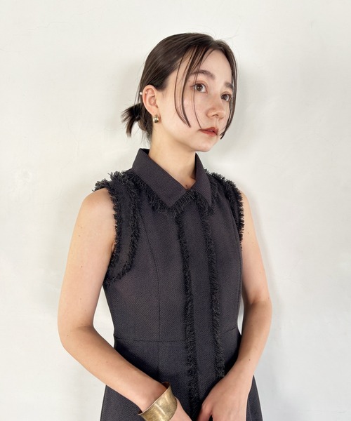 「SNIDEL」 ノースリーブワンピース 1 ベージュ レディースの画像