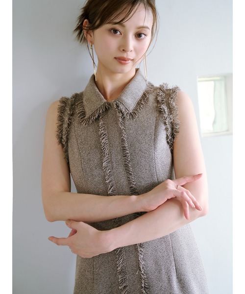 「SNIDEL」 ノースリーブワンピース 1 ベージュ レディースの画像