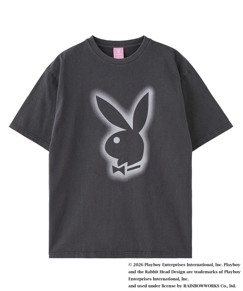UNUSED x PLAYBOY アンユーズド プレイボーイ 23AW 別注 日本製 FLOCKY PRINT L/S T-SHIRT フロッキープリントロングスリーブTシャツ US2381 0 BLACK 長袖 トップス【中古】【UNUSED × PLAYBOY】 UNUSED - UNUSED x PLAYBOY アンユーズド プレイボーイ 23AW 別注 日本