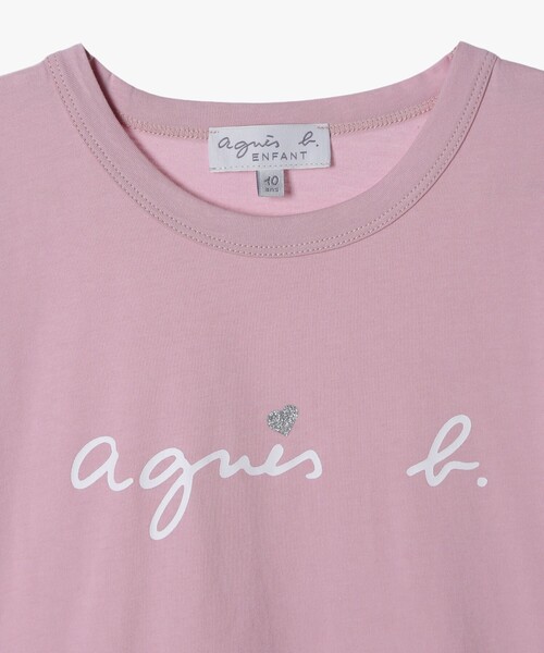 agnes b.（アニエスベー） tシャツ キッズ ロゴ ハート プリント